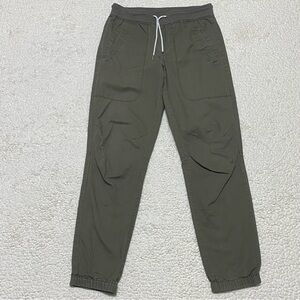 Vuori‎ Ripstop Pants Mens Olive Green Drawstring Tapered Jogger Zip Pocket Small